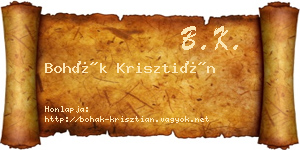 Bohák Krisztián névjegykártya