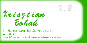 krisztian bohak business card